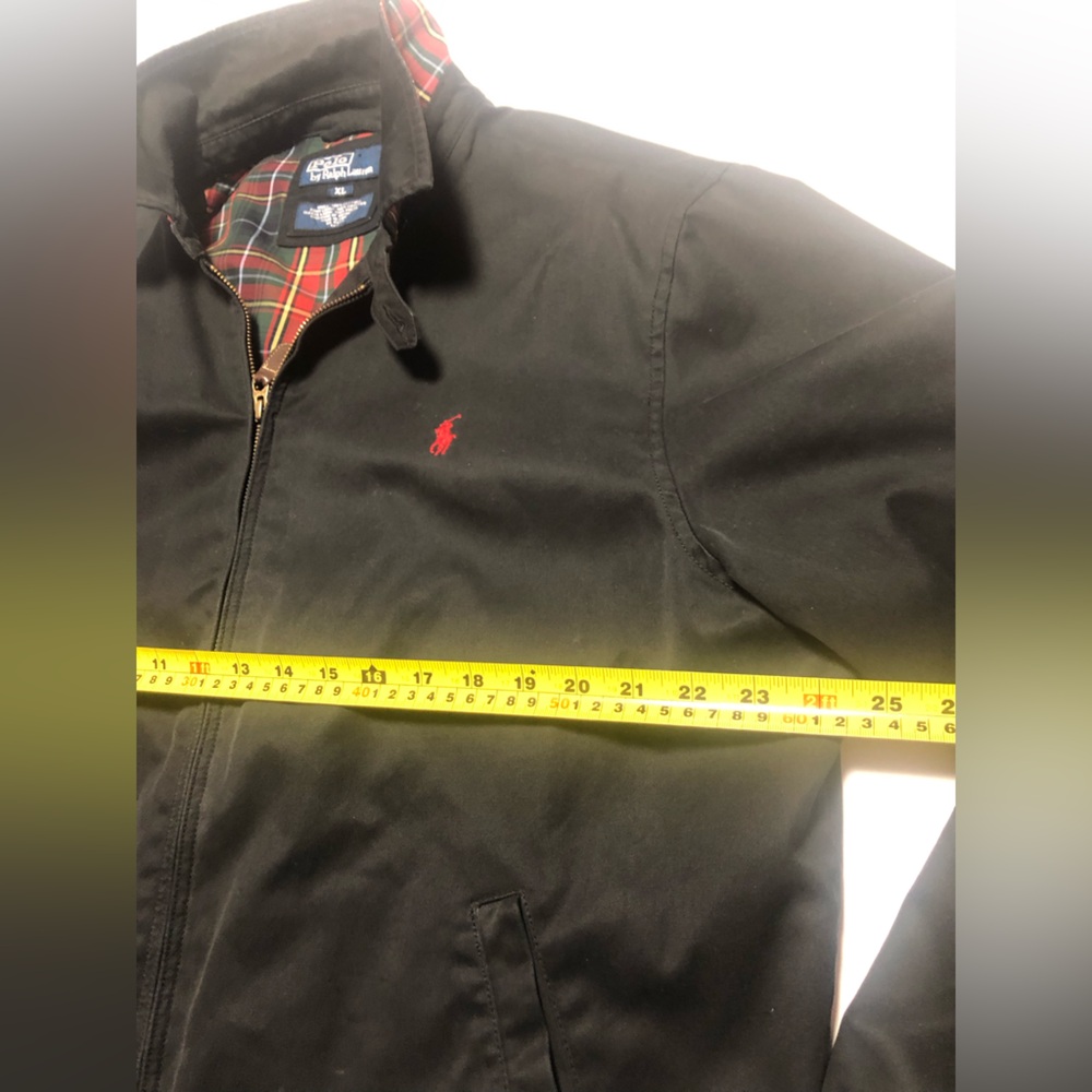 Polo Ralph Lauren preppy black jacket with red tartan interior - Picture 3 of 11